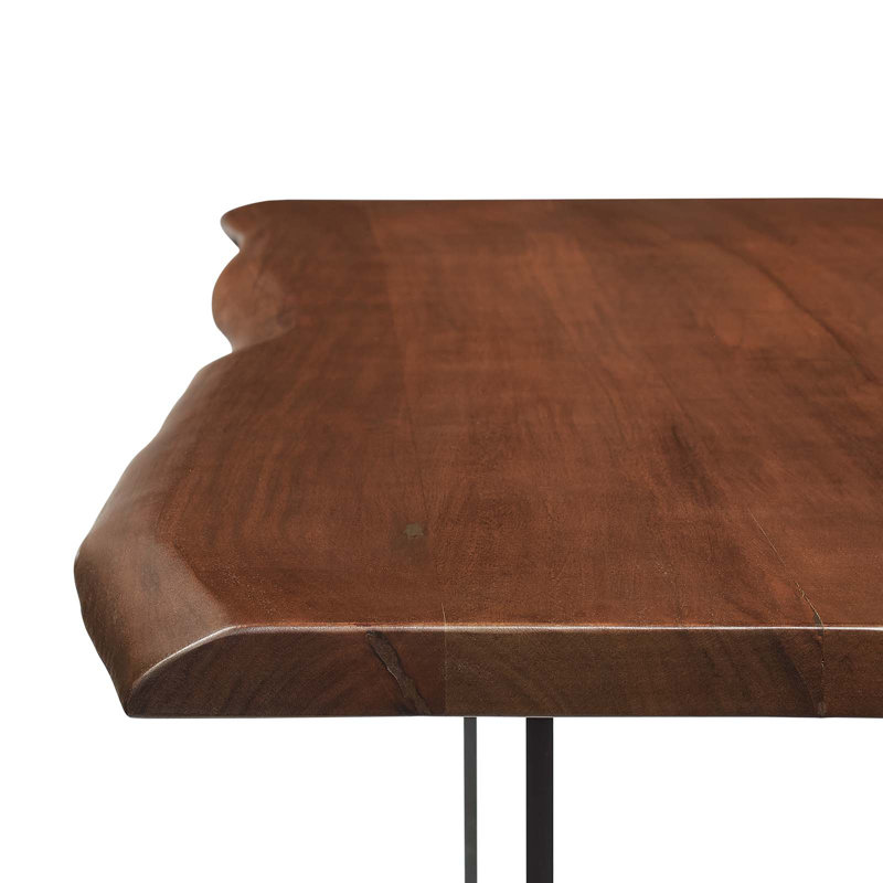 Sable Edge 60" Acacia Wood Rectangular Dining Table with Metal U-Legs