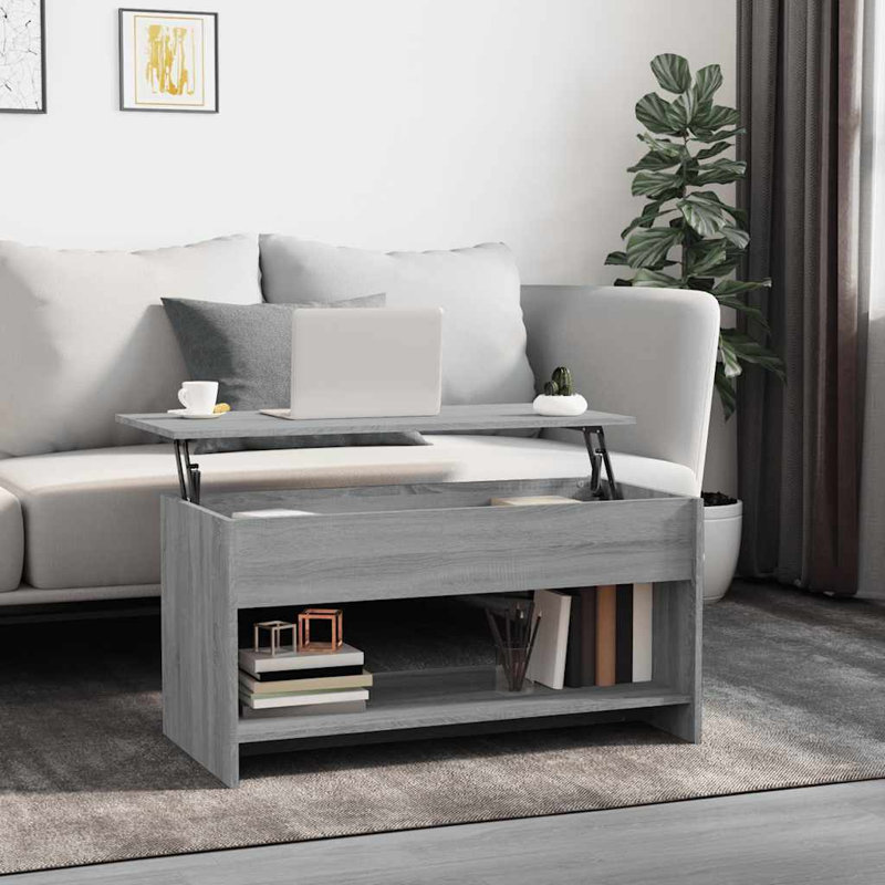 Buglosse Manufactured Wood Frame Single Coffee Table with Storage, Gray, 20.7" H x 40.2" W x 19.7" D