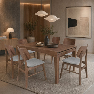  Ensemble de salle à manger 7 pièces Klingbeil Linden Scandinavian
