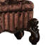 Tabouret de coiffeuse en cerisier avec assise et garniture capitonnée en résine