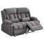 Causeuse inclinable en tissu gris avec inclinaison à 155 degrés et poches latérales