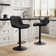 Zager Swivel Adjustable Height Bar Stool Leather Barstools Upholstered Counter Stools Round Base