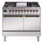Cuisinière à double combustible de 40 po avec 6 brûleurs scellés et plaque chauffante ILVE Nostalgie II Series (porte pleine)-708322083-708322072