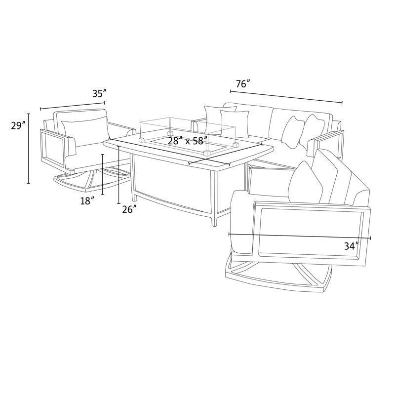 Layden Outdoor 4 - Piece Conversation Set