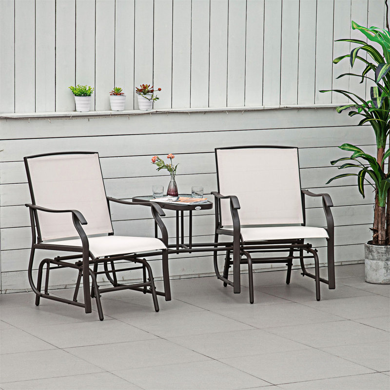 Fauteuils coulissants d'extérieur avec table basse