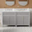 Ensemble de meuble-lavabo simple 60 po avec lavabo en céramique (séparé), ensemble de meuble-lavabo simple autoportant avec portes à fermeture douce, style moderne, gris