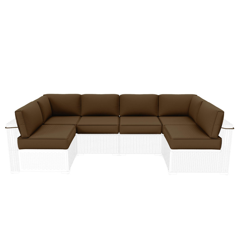 14-Piece Outdoor Replacement Cushion Set Seat/Back Cushion，26'' W X 26'' D，Only Cushions, Chocolate, 26" L x 26" W x 5" H