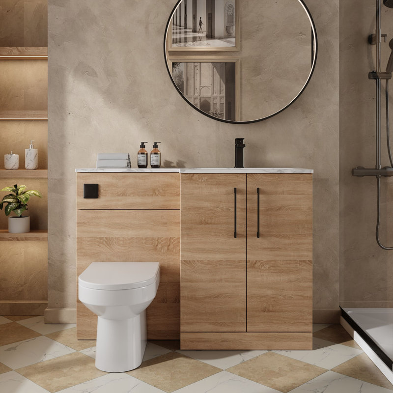 Arno 1105 mm Bathroom Vanity, Bleached Oak
