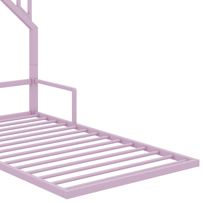 Ailton Metal Platform Bed, Pink, Twin