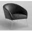 Chaise d'appoint en cuir Catriona avec base matte-1984817778-1984817779