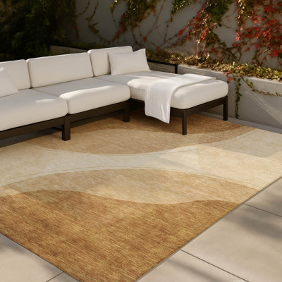 Tapis Chantille ACN3082 abstrait, lavable à la machine, intérieur/extérieur