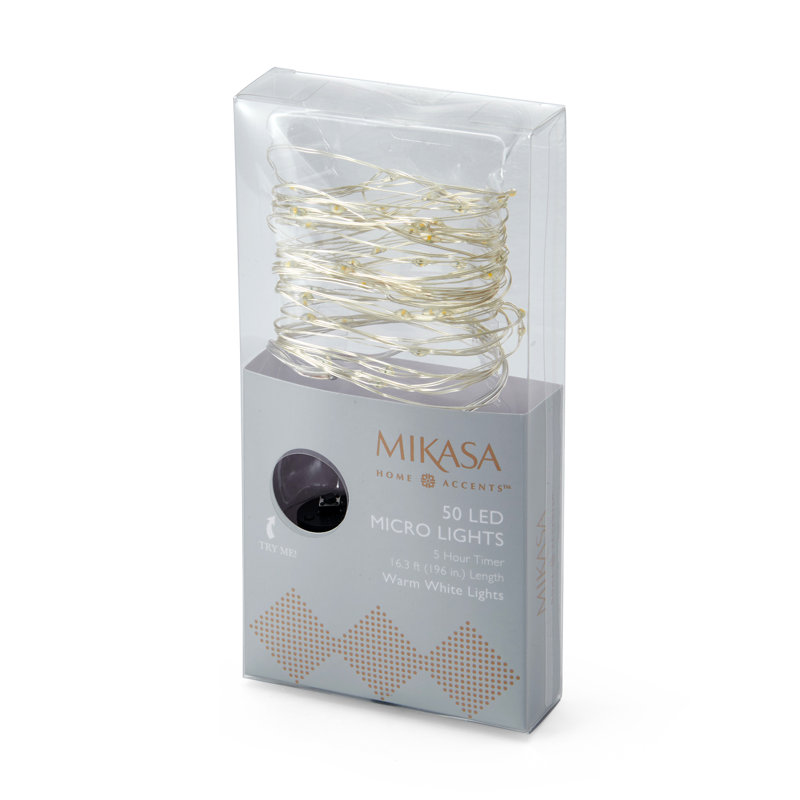 Mikasa 50-Light LED Microlight Strand, Soft White