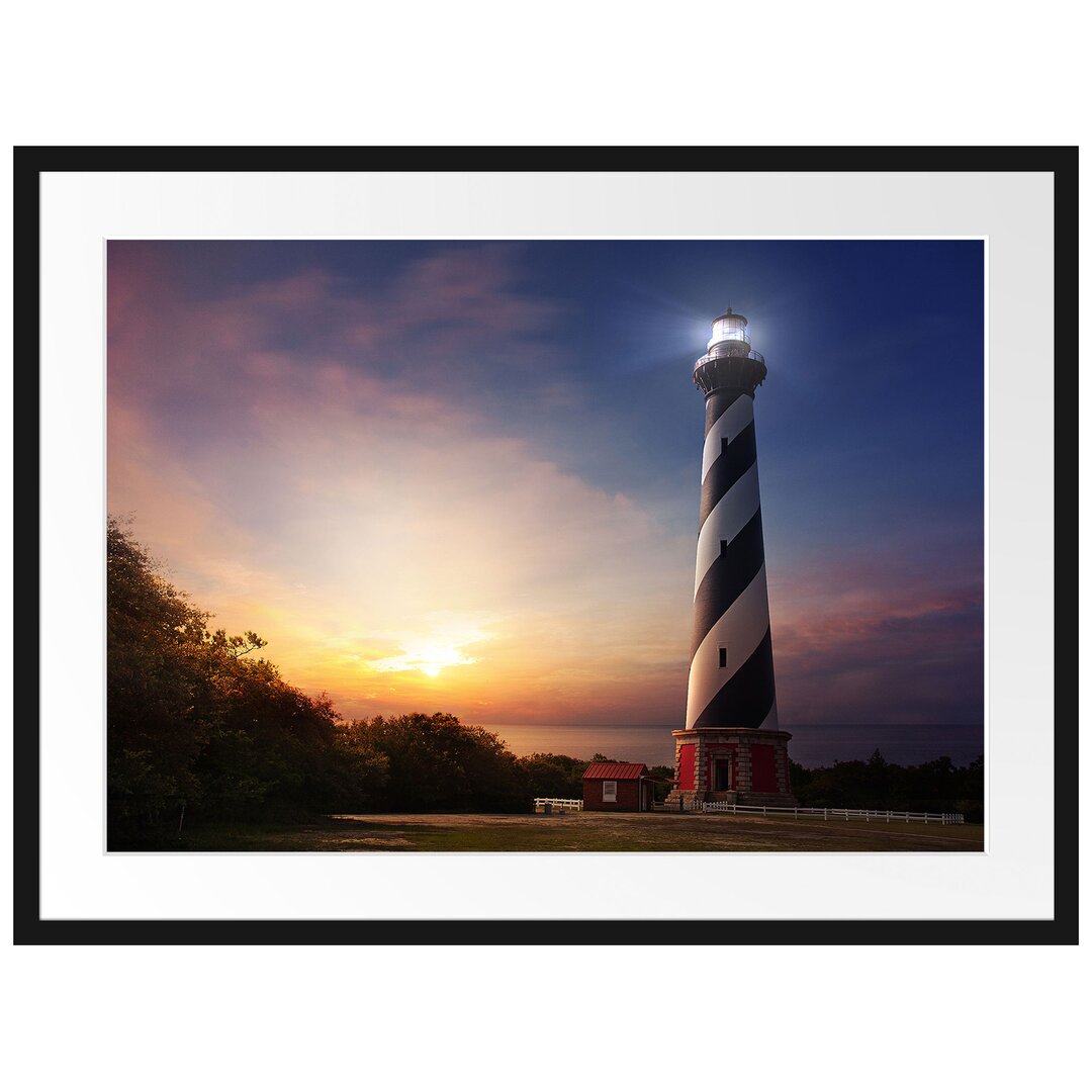 Gerahmtes Papierbild Cape Hatteras Leuchtturm