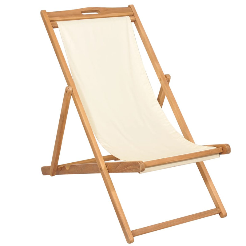 Chaise longue inclinable Ingles, With armrest, Crème
