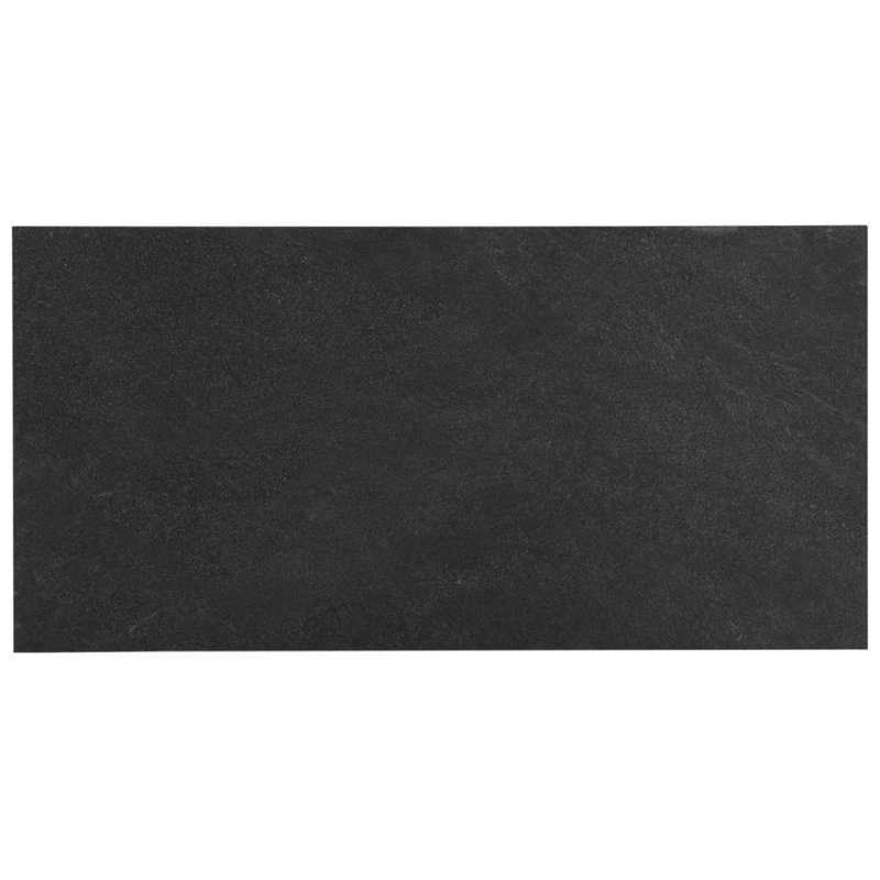 Era 24x48 Matte Textured Limestone Look Porcelain Tile, Charcoal Black