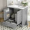 Meuble-lavabo de 30 po avec lavabo simple, meuble-lavabo encastré, armoire de rangement avec 2 portes et un tiroir, fermeture en douceur, rangement multifonctionnel, structure en bois massif