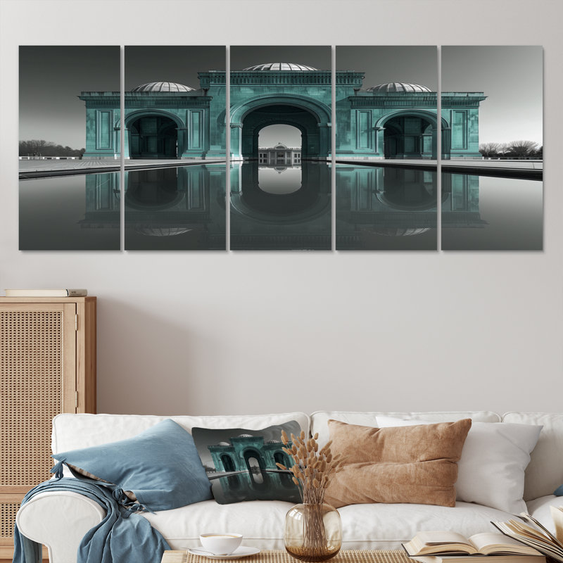 «Green Grey Taj Mahal Monument Photo», ensemble de reproductions d'art mural, H 28 po x l 60 po