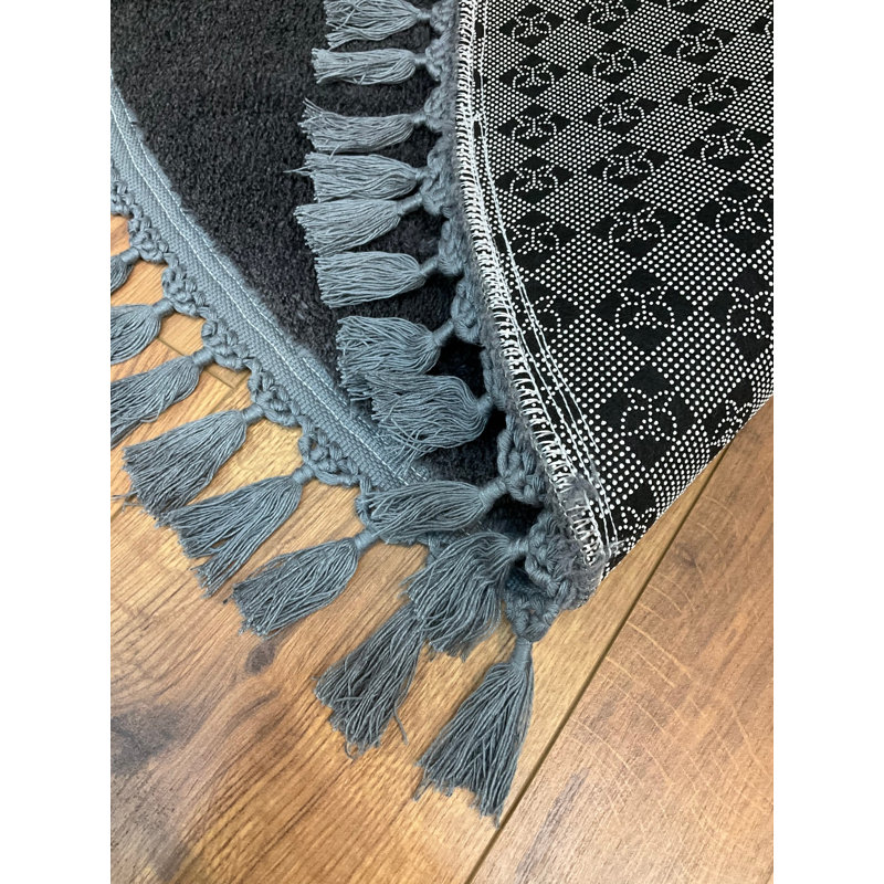Premium Anthracite Carpet, 4.0 x 4.0 ft | 100% Polyester, 0.6 in Thick, 22 oz/sq yd | Antibacterial, Machine Washable at 86°F | Ideal for Living Rooms, Bedrooms & High-Traffic Areas, Soft & Durable Design