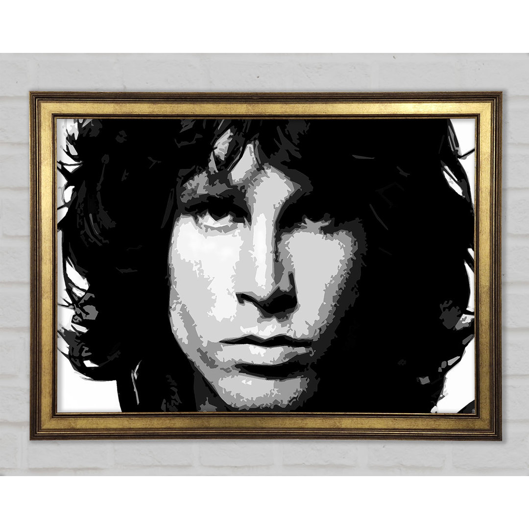 Jim Morrison Face B N W - Einzelne Bilderrahmen Kunstdrucke