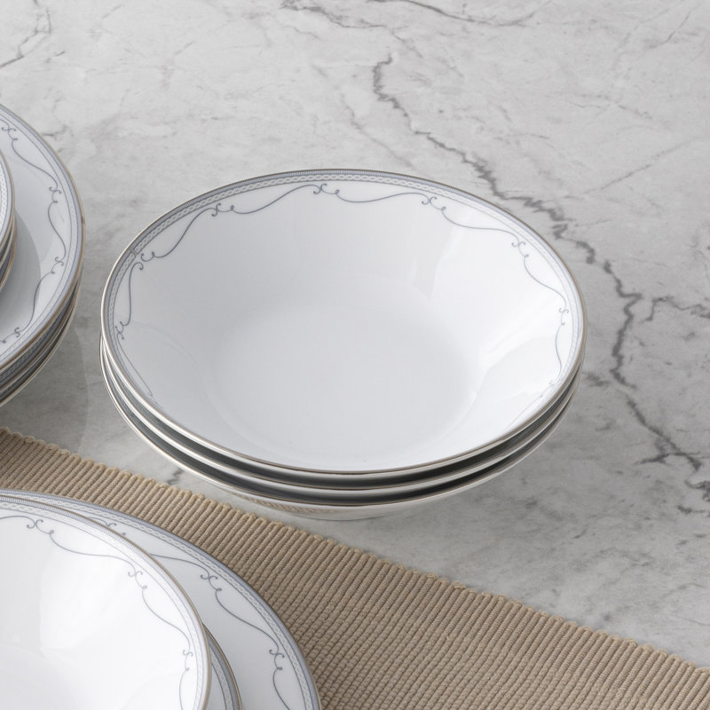 Noritake Satin Flourish 12-Piece Dinnerware Set, Service for 4