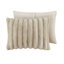 Ensemble de literie en fausse fourrure luxueuse Uluxoft, très grand, taupe, Cozy Home