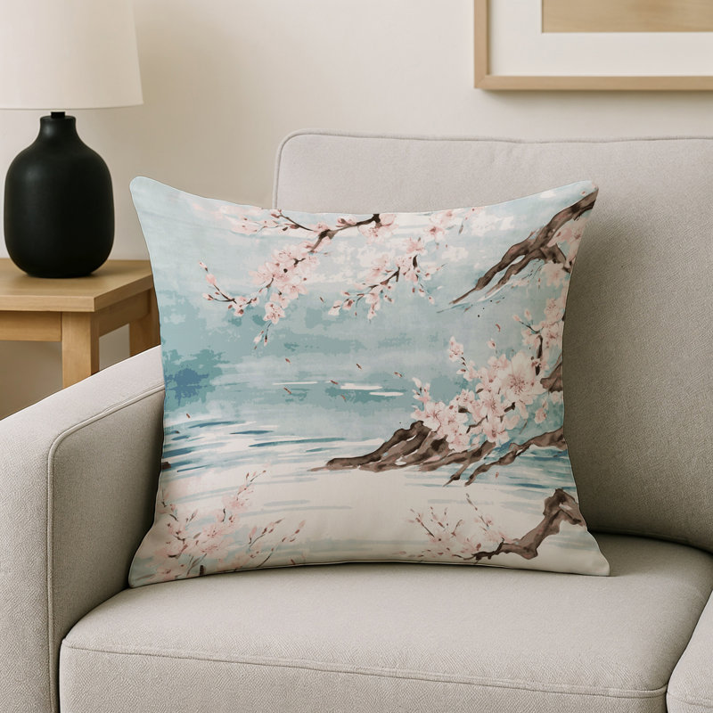 Coussin décoratif intérieur / extérieur bleu Modern Modern, Gris floral 15, Carré 18 po