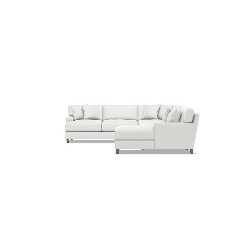 Bernhardt Mila 5-Piece Fabric Sectional, 33.5" H x 137" W x 107" D, Right Hand Facing, White Polyester Blend