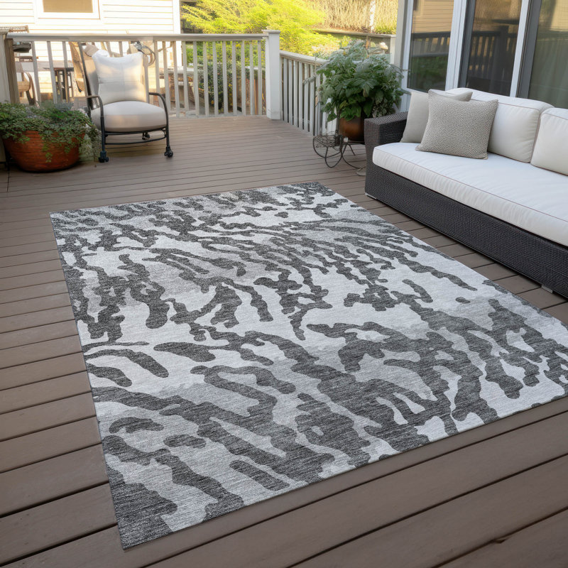  Malek Indoor/Outdoor Area Rug with Non-Slip Backing, Rectangle 8' x 10'