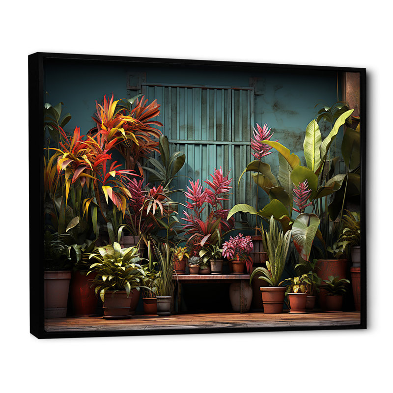 «Graffiti Urban Greenery Poetry I», reproduction sur toile, Cadre flottant noir, H 12 po x l 20 po x P 1 po
