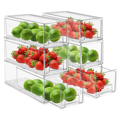 Tiroirs de réfrigérateur Sorbus - Bacs de rangement transparents et empilables - Contenants de rangement pour la cuisine, réfrigérateur, congélateur, meuble-lavabo et réfrigérateur
