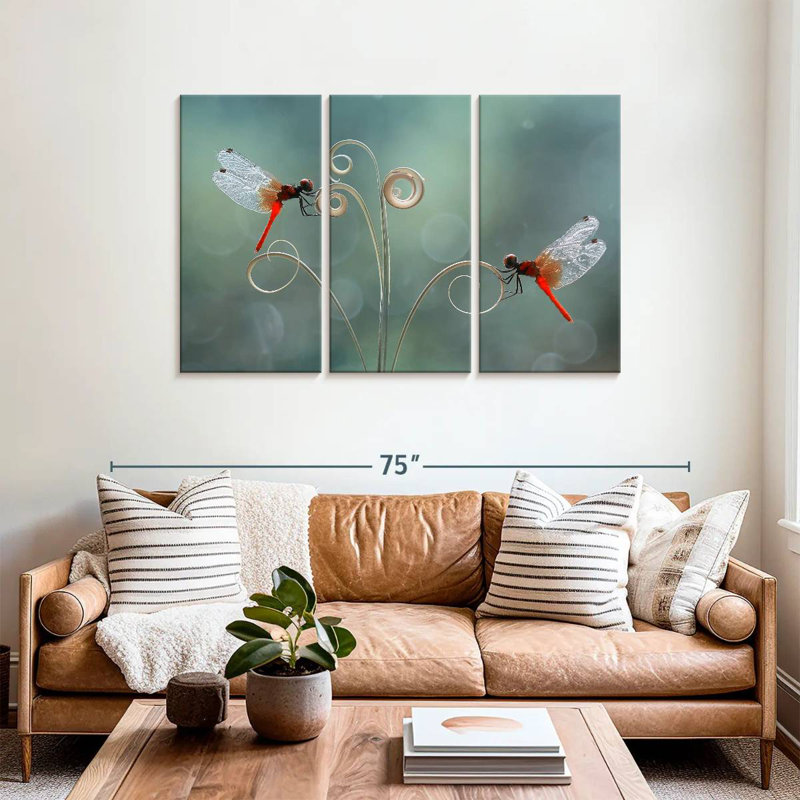 Brampt Tendrils And Dragonflies, 36" H x 57" W