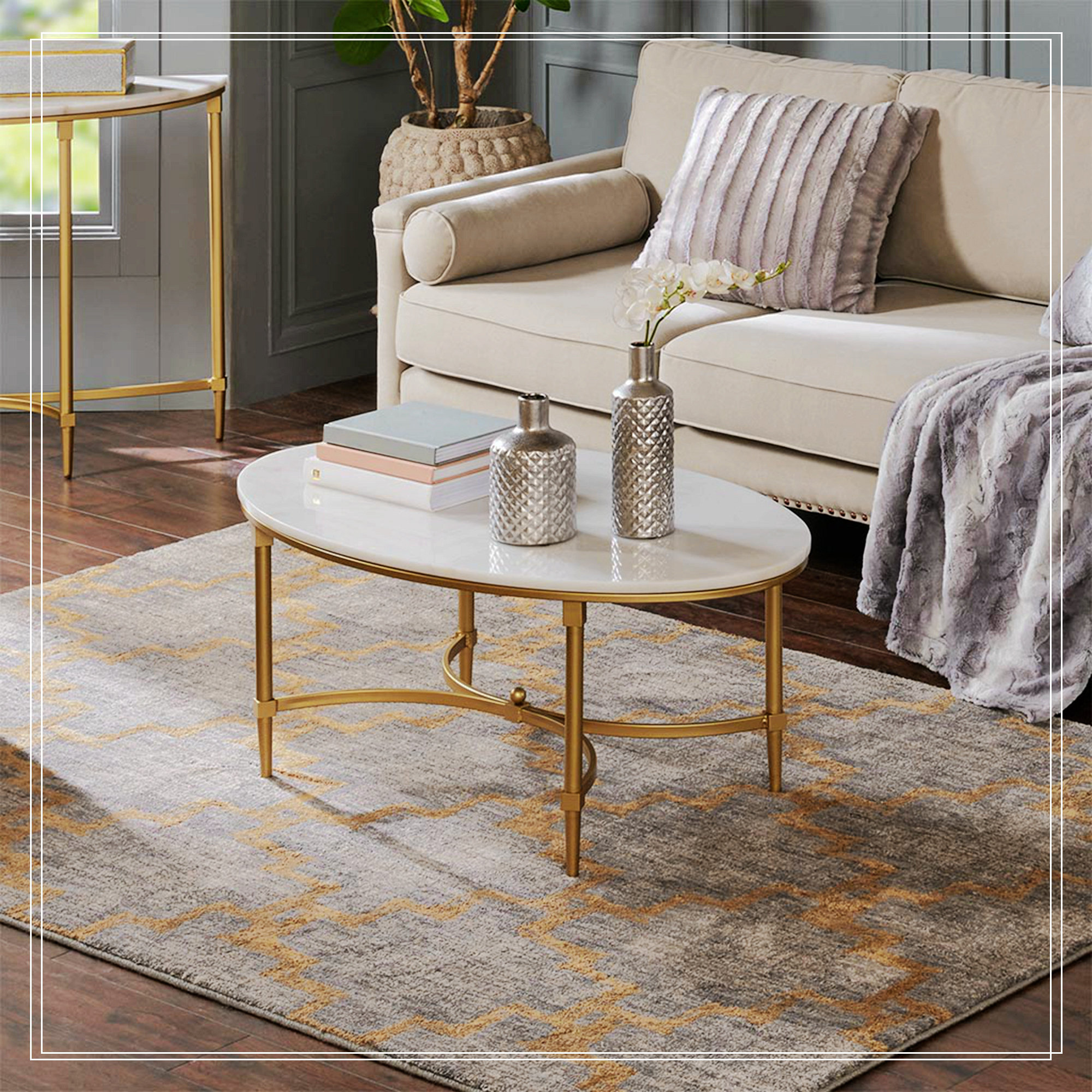 Everly Quinn Lochbuie Marble Top Coffee Table - Wayfair Canada