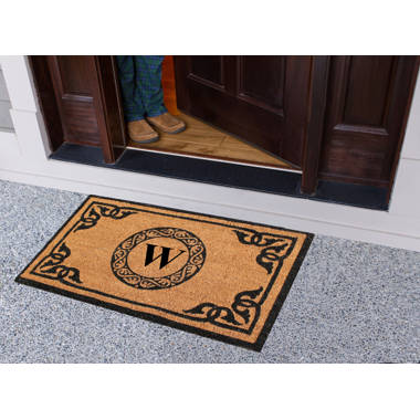 A1 Home Collections A1HOME200107-2-NW Handcrafted Sunburst Sturdy Well Made Double Doormat, Rubber and Coir, Beige/Black