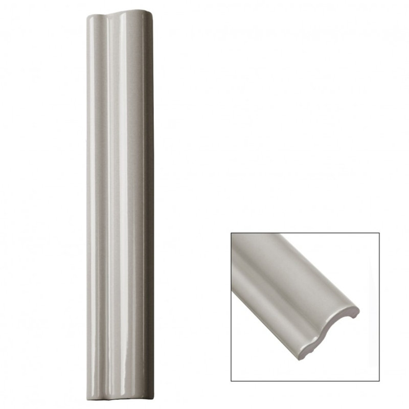 Carreau de céramique bullnose gris de 12 po x 2 po Catalina