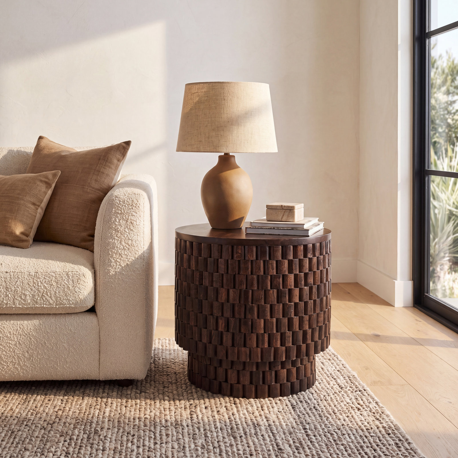 Abshire 25" Mango End Table, Brown
