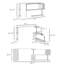 Poste de travail rotatif en L de 55 po, bureau à domicile moderne avec tablettes, blanc, peu encombrant pour la chambre à coucher, le salon, le bureau du poste de travail, 3 tablettes, bureau, pièce