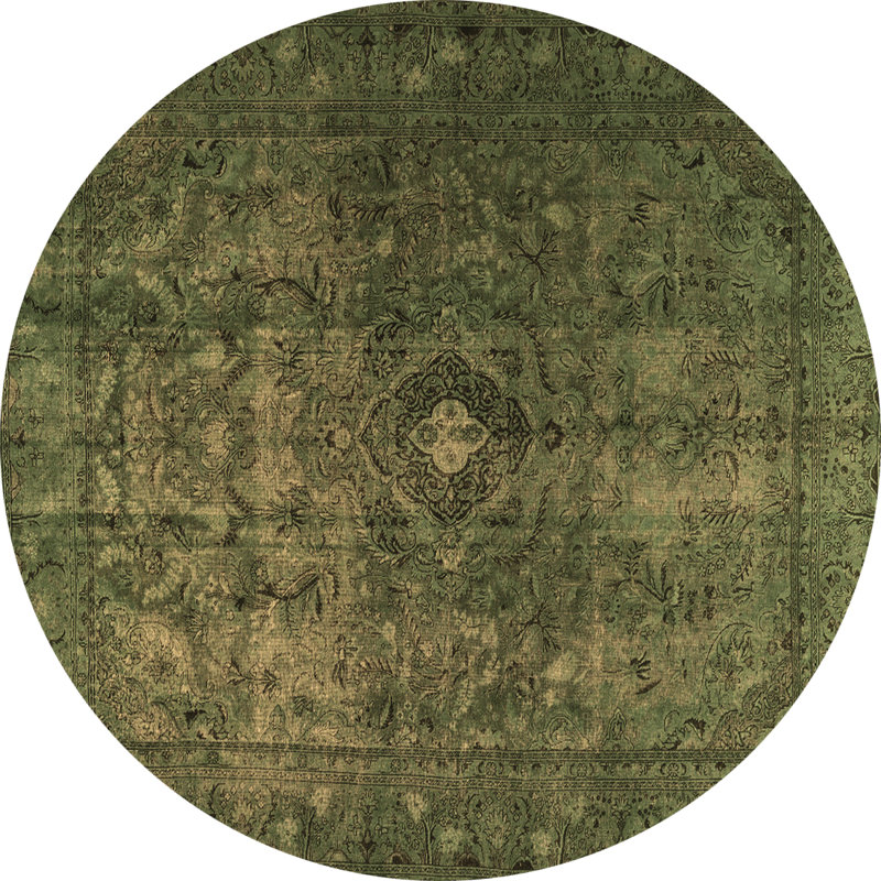 Tapis oriental en laine / polyester tissé à la machine Jionnie, Rond 5 pi