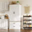 Armoire de cuisine 64,6 "en bois avec porte de grange, tiroirs et tablette réglable-372415573