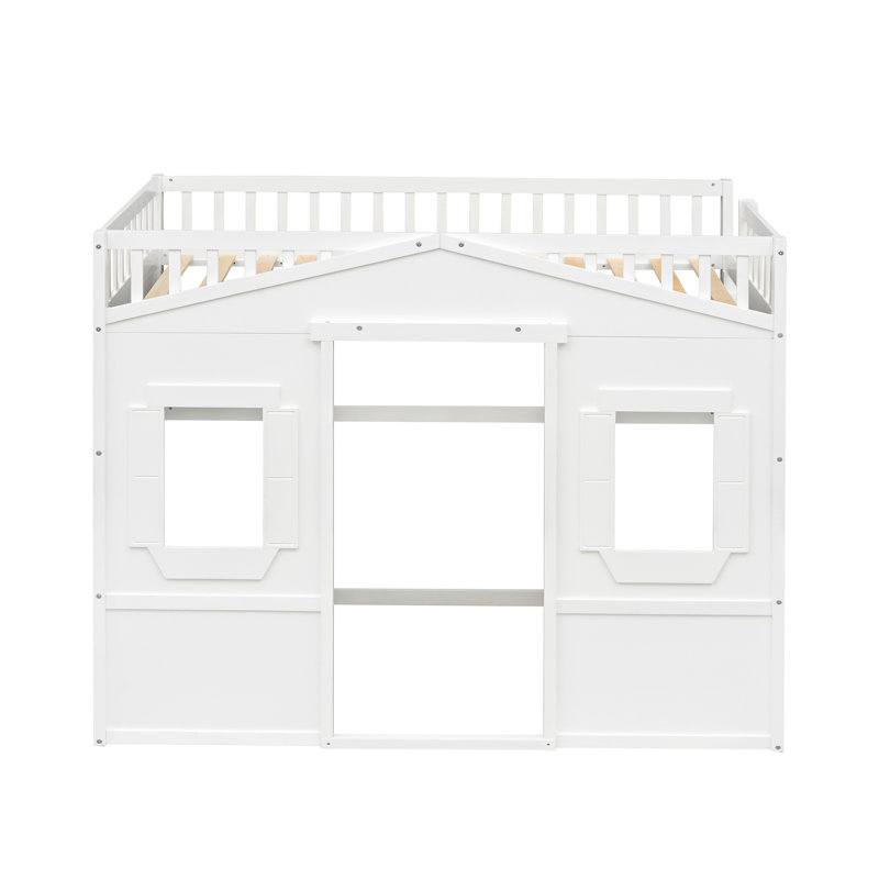 Lit mezzanine avec échelle House, Lit simple, Blanc