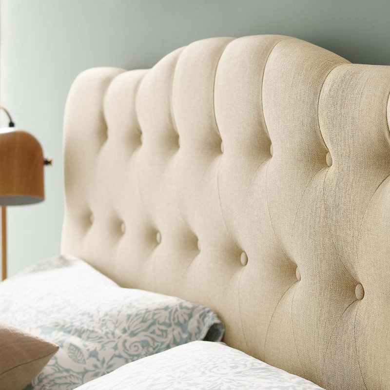 Modway Copper Grove Strathgartney Button-Tufted Upholstered Headboard, Queen, Beige