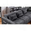 Canapé modulaire en chenille l 115 po Trevi avec dossier réglable, ports de charge, poches, capitonnage, repose-pieds avec rangement, coussins décoratifs