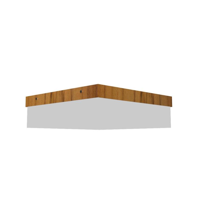 1 - Light LED Flush Mount, Teak, 4.88" H x 19.5" W x 19.5" D