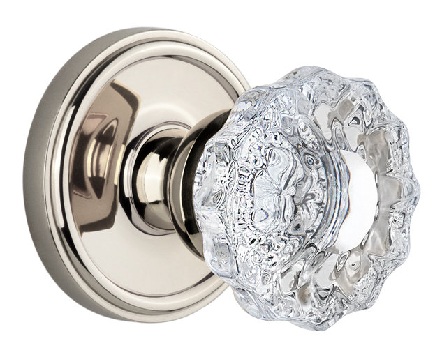 Pommeau de porte Grandage Georgetown, Nickel poli, 2-3/4"