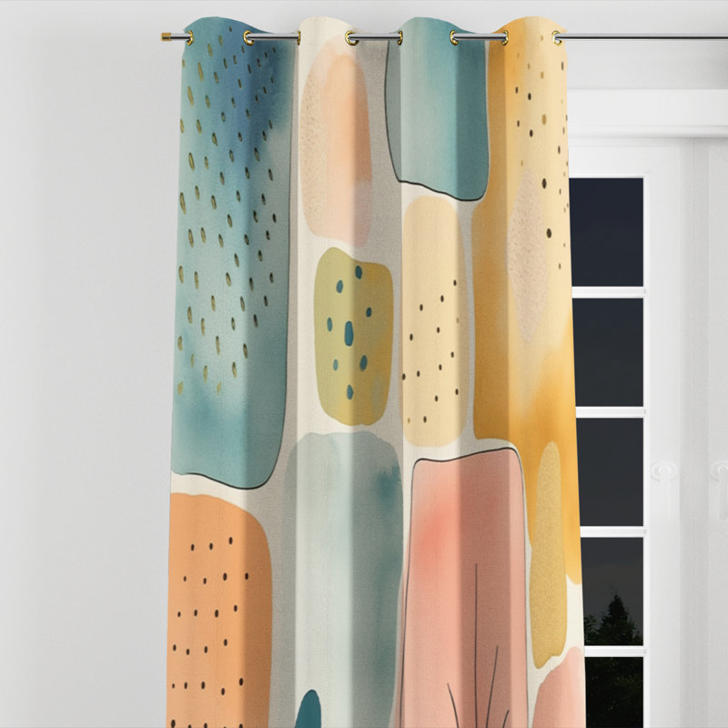 Aureana - Rideau à œillets moderne - Velours obscurcissant - 1 panneau, L 52 po x L 95 po, Œillets dorés