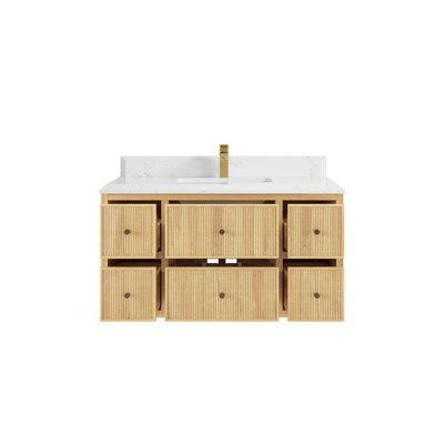 Meuble-lavabo simple 42 po avec comptoir en quartz Massaline
