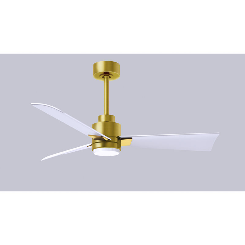 Ventilateur de plafond Alessandra, Blanc mat, Laiton brossé, 42"