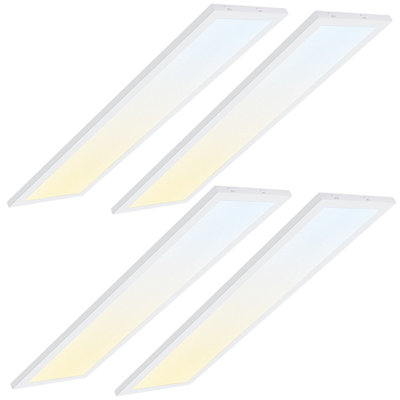 1x4FT 3CCT Commercial LED Flush Mount Panel Light, 50W/40W/30W Dimmable Flat Panel Ceiling Light