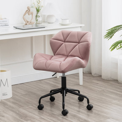 Chaise de bureau touffetée pivotante, mauve