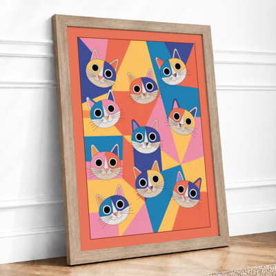 Playful Cats & Geometry Geometric - Print