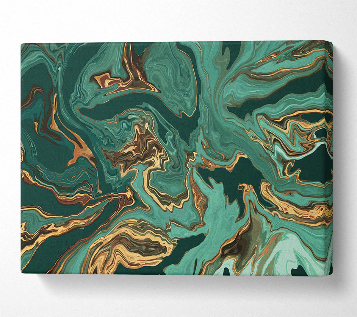 Green Fold To Gold - Wrapped Canvas Graphic Art